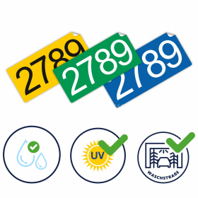 Ordnungsnummer Aufkleber für Mietwagen, Taxi & Bedarfsverkehr online gestalten