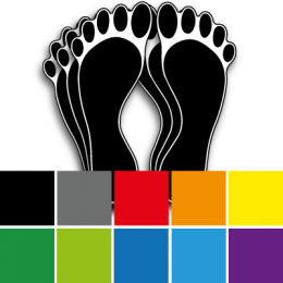 Fußabdruck Barfuß in verschiedenen Farben