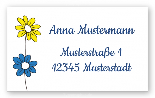 Adressaufkleber Blumen (5x3 cm)
