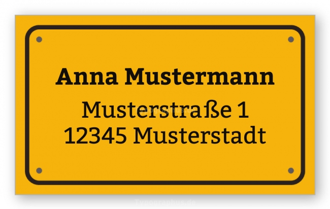 Adressaufkleber Schild (5x3 cm)
