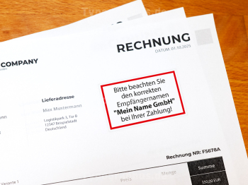 Kontoinhaber-Hinweis Aufkleber